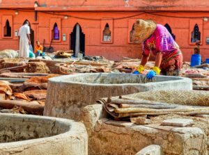 Traditional representation of leather tanning